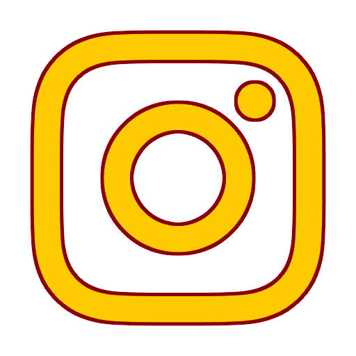 The logo for the social media site Instagram, stylized to the website theme with red and yellow.