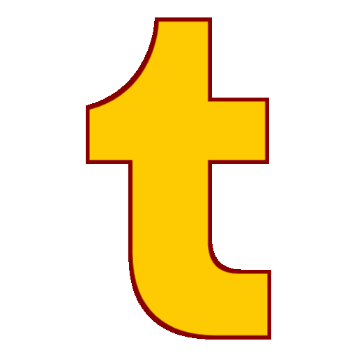 The logo for the social media site Tumblr, stylized to the website theme with red and yellow.